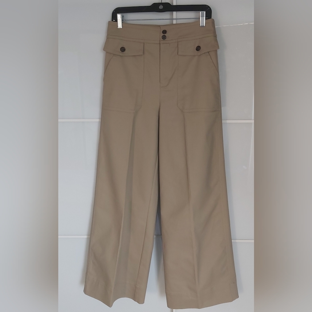 J. Crew "NWOT" Officer Patch-Pocket Wide Leg Khaki Pants